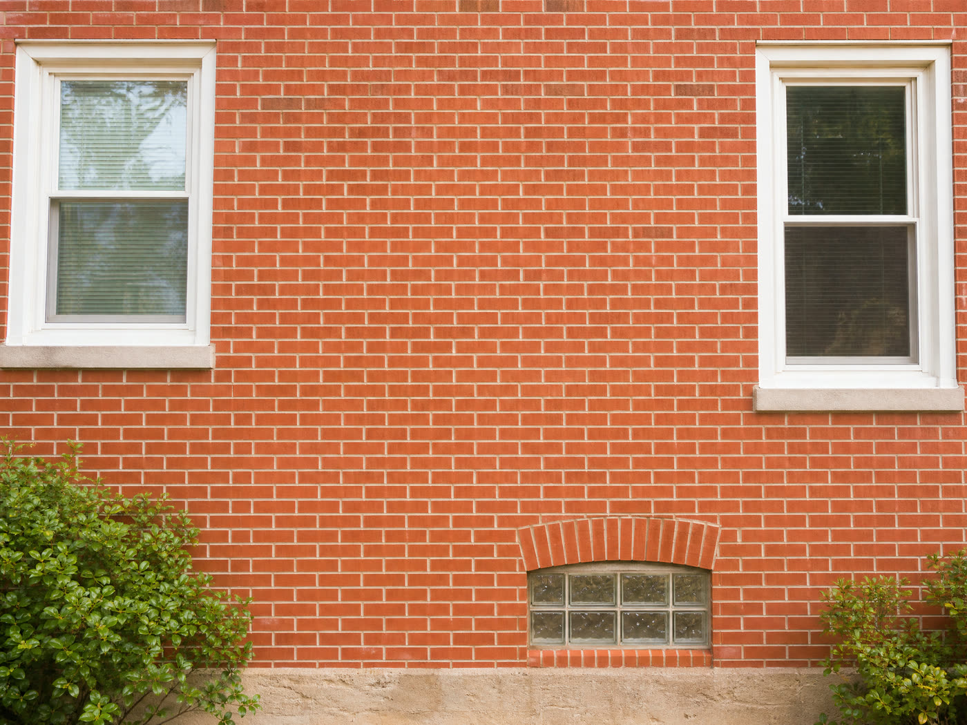 Brick wall after pressure washing